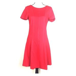 Banana Republic Red Fit & Flare Ponte Dress